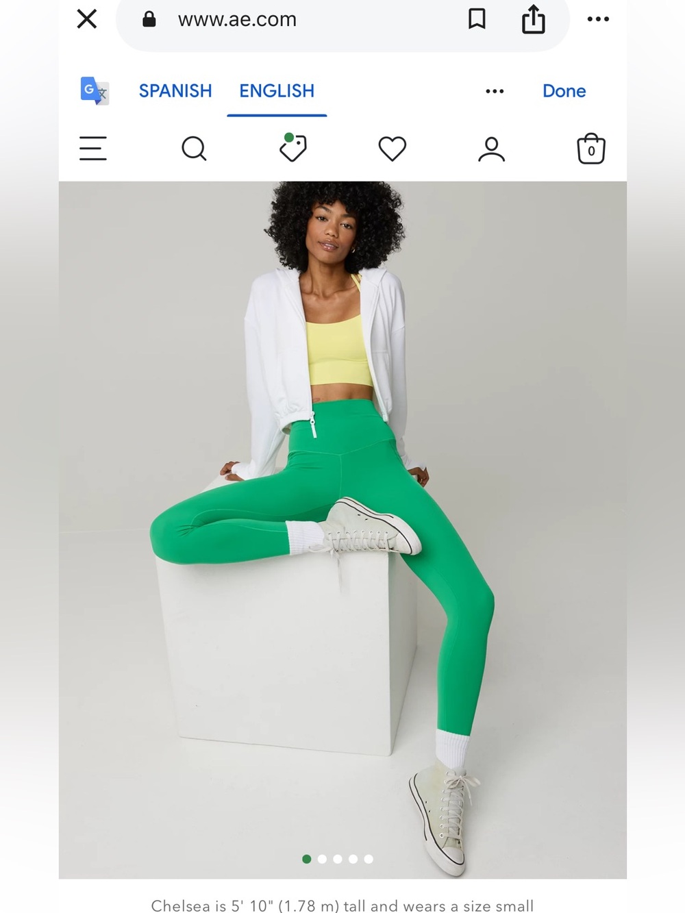 Offline High-Waist Green Leggings with Side Pocket